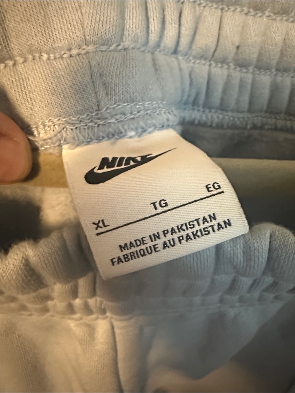 Nike Light Blue Fleece Joggers with Swoosh - Picture 2 of 7